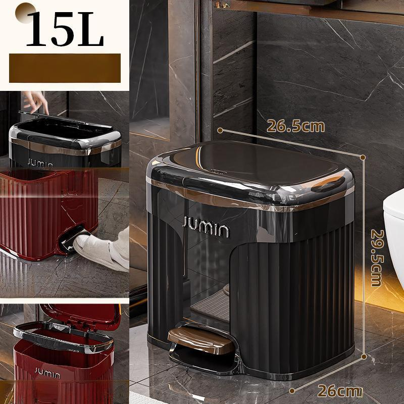 Elegant Foot-Operated Trash Can with Lid by Julia M LifeStyles Julia M Home & Kitchen