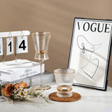 Champagne Glass Gold Trimming Waistline Goblet Champagne Glass Cocktail Glass Vertical Grain Water Cup Suit Electroplated Gold Creative Wine Ware Julia M Home & Kitchen