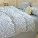 Class A Four-Piece Bedding Set Pure Cotton All Cotton All Year Round Quilt Cover Bed Sheets Quilt Cover Bed Student Dormitory Three-Piece Set Fitted Sheet 4 Julia M LifeStyles