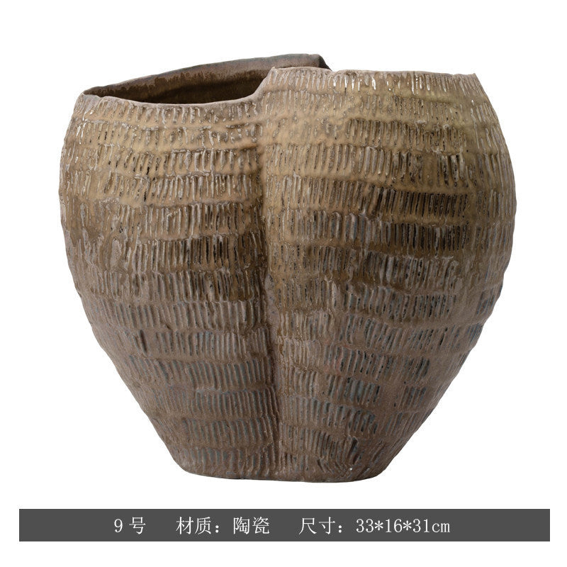 Hand-Painted Ceramic Vase – Wabi-Sabi Inspired Decorative Flower Vessel for the Home