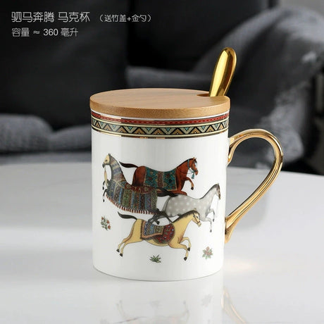 Florence Exquisite European-Style Bone China Mug with Lid and Spoon Julia M LifeStyles