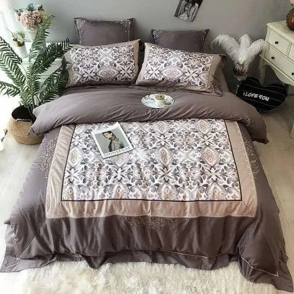 Opulent European Elegance Egyptian Cotton Bedding Set with Embroidery - Julia M LifeStyles