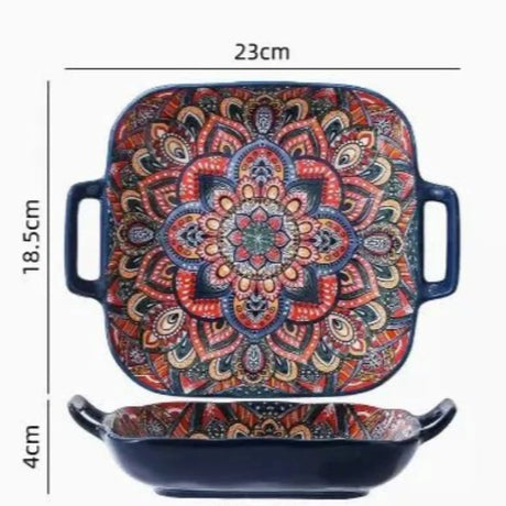 New Bohemian Style Ceramic Household Dishes with Handles - Julia M LifeStyles