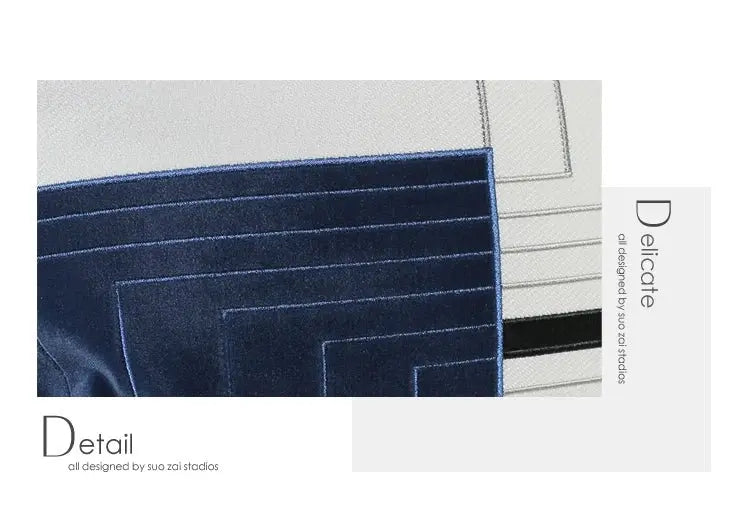 Pillow Cover Accessible Luxury Modern Minimalist Sofa Model Room Ins Lumbar Pillow Cushion B & B Designer Blue - Julia M LifeStyles