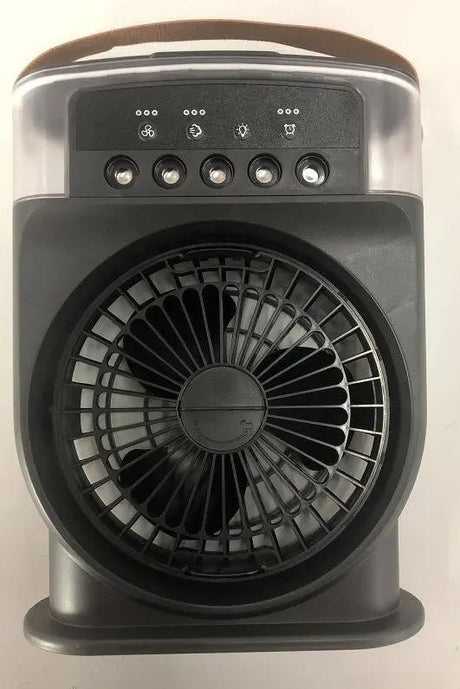 Portable USB Air Conditioner Cooling Fan with 5 Sprays & 7 Colour Light - Julia M LifeStyles