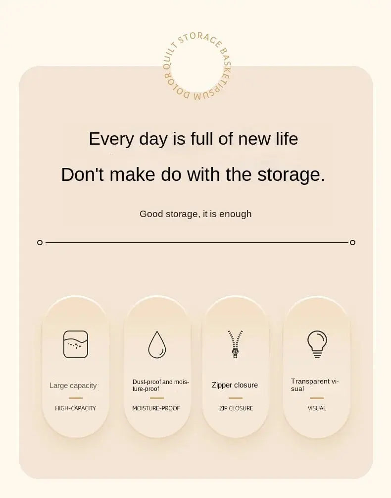 Quilt Storage Bag For Clothes And Luggage Moving Bag Large Capacity Waterproof Moisture-Proof Cotton Quilt Finishing Bag - Julia M LifeStyles