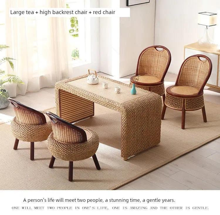 Rattan Living Room Table and Chair Combination Deck Kung Fu Tea Table - Julia M LifeStyles