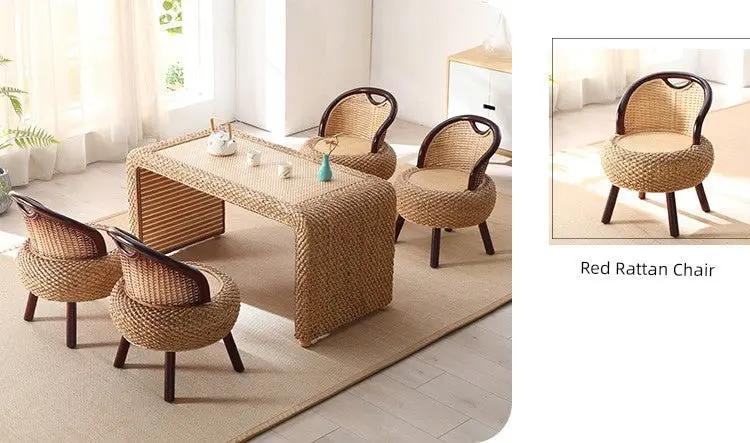 Rattan Living Room Table and Chair Combination Deck Kung Fu Tea Table - Julia M LifeStyles
