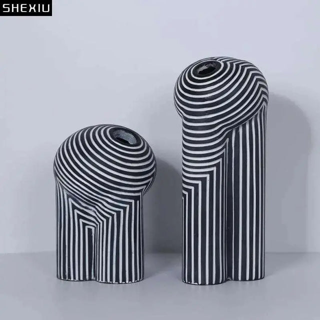 Resin Zebra Texture Vase: Modern Home Decor - Julia M LifeStyles