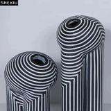 Resin Zebra Texture Vase: Modern Home Decor - Julia M LifeStyles