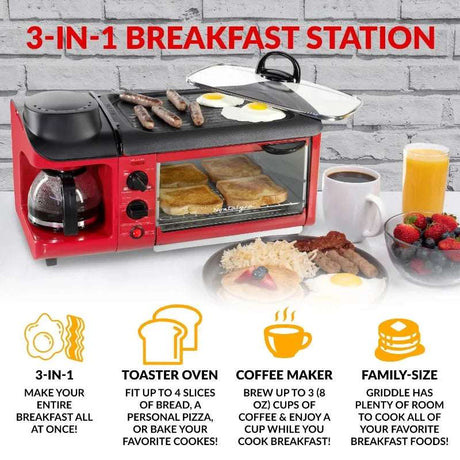Retro 3-in-1 Breakfast Station - Red Retro 3-in-1 Breakfast Station - Red 1005006205744176-United States-us Retro 3-in-1 Family Size Electric Breakfast Station 101
