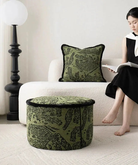 Retro Green Unique Tiger Pattern Living Room Accessible Luxury Sofa - Julia M LifeStyles