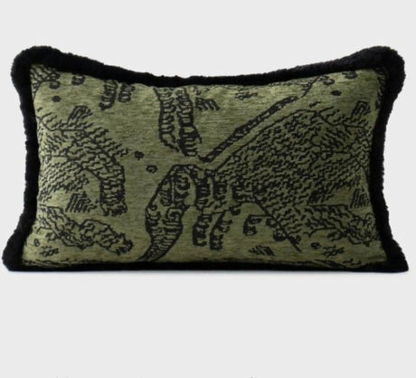 Retro Green Unique Tiger Pattern Living Room Accessible Luxury Sofa - Julia M LifeStyles