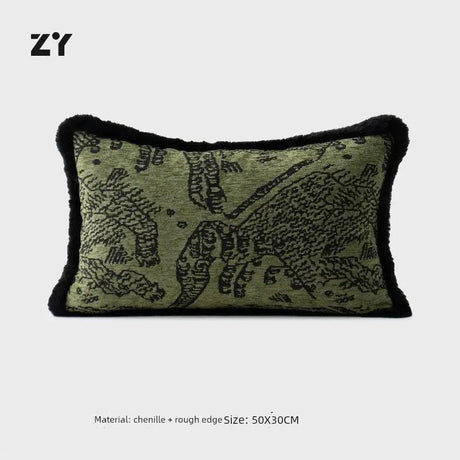 Retro Green Unique Tiger Pattern Living Room Accessible Luxury Sofa - Julia M LifeStyles