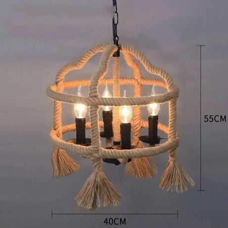 Retro Hemp Rope E27 Industrial Style LED Pendant Light - Julia M LifeStyles