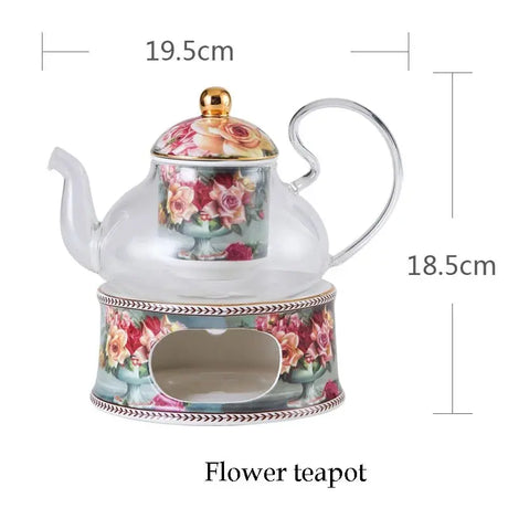 Retro Rose Euro Bone China Tea Cup & Saucer Set with Heart Plate - Julia M LifeStyles