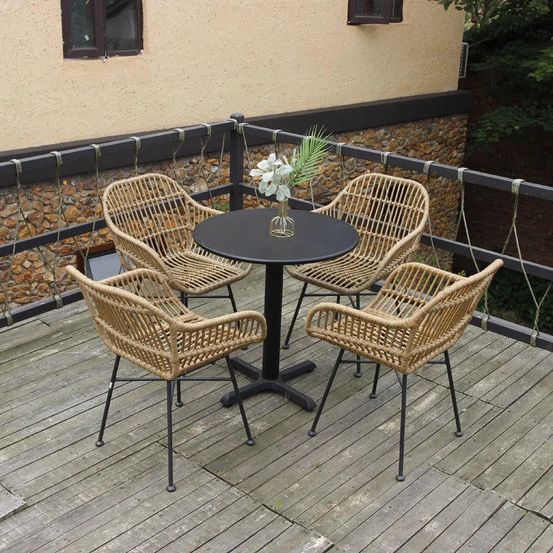 "Modern Rattan Dining Armchair - Nordic Design"