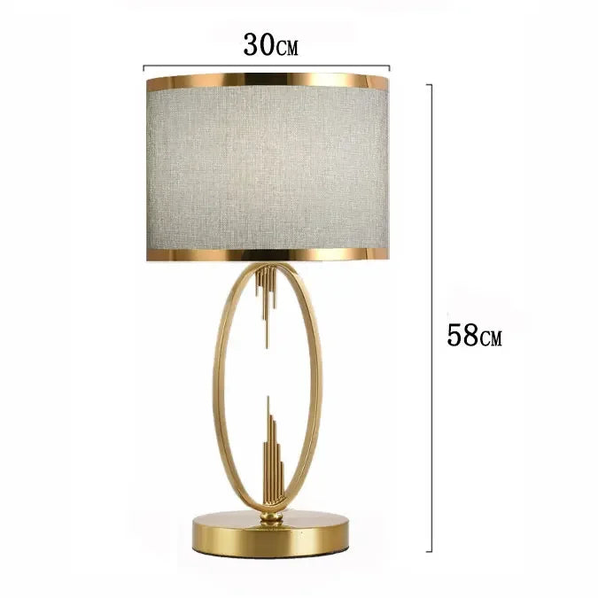 Post Modern Metal Table Lamp Creative European Hotel Living Room Study Bedroom Bedside Decorative Desk Lamp Cloth Large Size