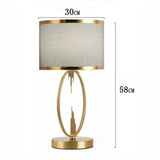 Post Modern Metal Table Lamp Creative European Hotel Living Room Study Bedroom Bedside Decorative Desk Lamp Cloth Large Size