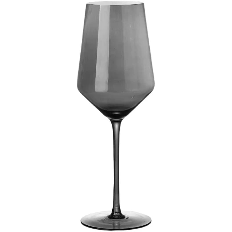 Galvanized Black Crystal Red Wine Goblet - Smoke Grey Elegance Julia M LifeStyles