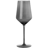 Galvanized Black Crystal Red Wine Goblet - Smoke Grey Elegance Julia M LifeStyles