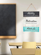 Wooden Inspirational Hanging Wall Art with Rope for Home Decor