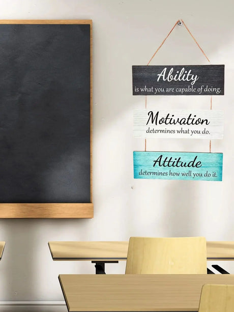 Wooden Inspirational Hanging Wall Art with Rope for Home Decor