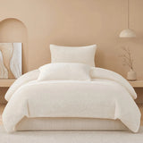 Plush Fleece Duvet Cover Set with Sheet, 4-Piece