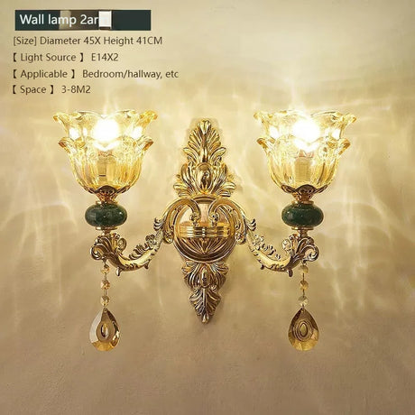 LED Crystal Ceramic Retro Ceiling Chandelier - European Style Luxury Lamp