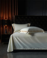 Luxury Gold Embroidery Bedding Set 1400TC Egyptian Cotton Soft Silky Queen King Duvet Cover Set With Sheet Pillowcases Bed Set