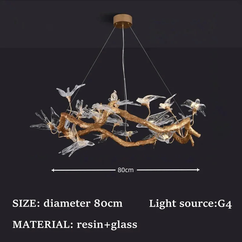 Artpad Designer Glass Bird Song Crystal Chandelier