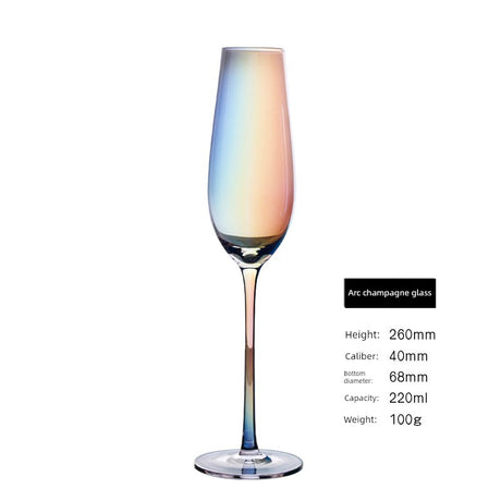 Japanese-Style Colorful Crystal Wine Goblet - Rainbow Champagne Glass