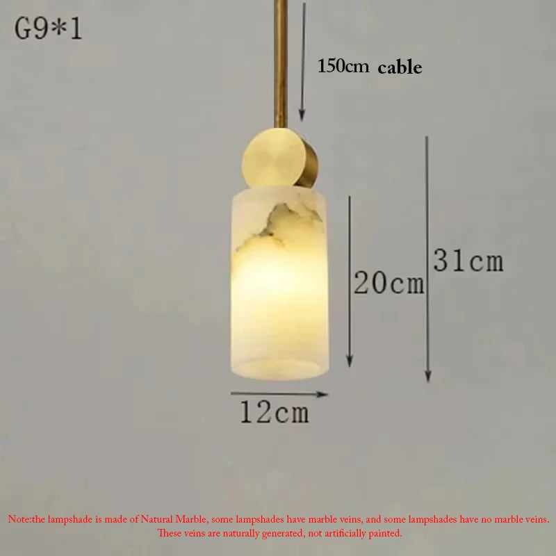 Nordic Marble+ Copper Pendant Lights LED Hanging Lamp Fixtures Bedroom Bedside Dining Room Indoor Lighting Lustres Luminaires G9 Julia M LifeStyles