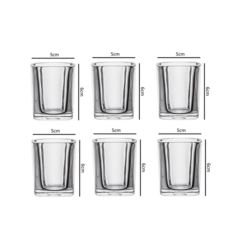 6pcs Sets Luxury Wine Glasses Transparent Glass Cup Exquisite Cocktail Glass European Style Whiskey Glass Bar Brandy Beer Cups