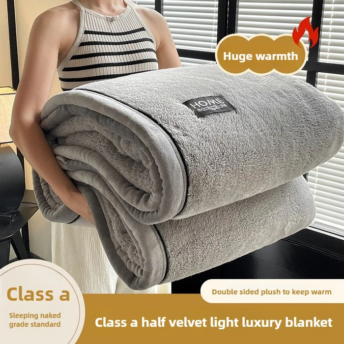 Plush Warm Winter Blanket A Grade Coral Fleece Flannel Soft Thick Bed Blankets for Sofa Single Double Couple Furry Bedspread Julia M LifeStyles