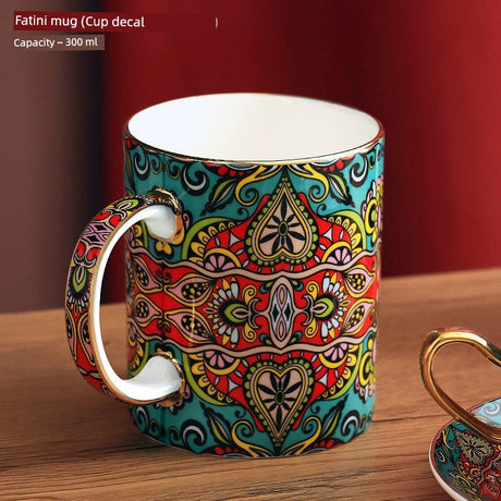 Florence Exquisite European-Style Bone China Mug with Lid and Spoon Julia M LifeStyles