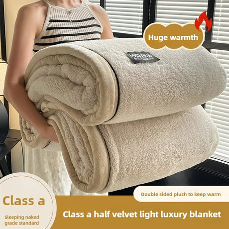 Plush Warm Winter Blanket A Grade Coral Fleece Flannel Soft Thick Bed Blankets for Sofa Single Double Couple Furry Bedspread Julia M LifeStyles