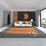 VIKAMA Orange Grey Large Living Room Carpet