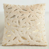 2pcs faux fur foil print feather decorative throw pillow cover,fluffy and soft plush cushion cover,for sofa bed, living room