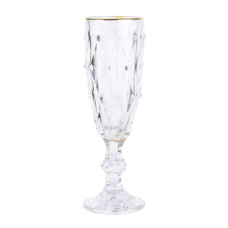 170ml Luxurious Crystal Champagne Glasses Transparent Thickened Retro Cocktail Glass Red Wine Goblet Wedding Party Accessories Julia M LifeStyles