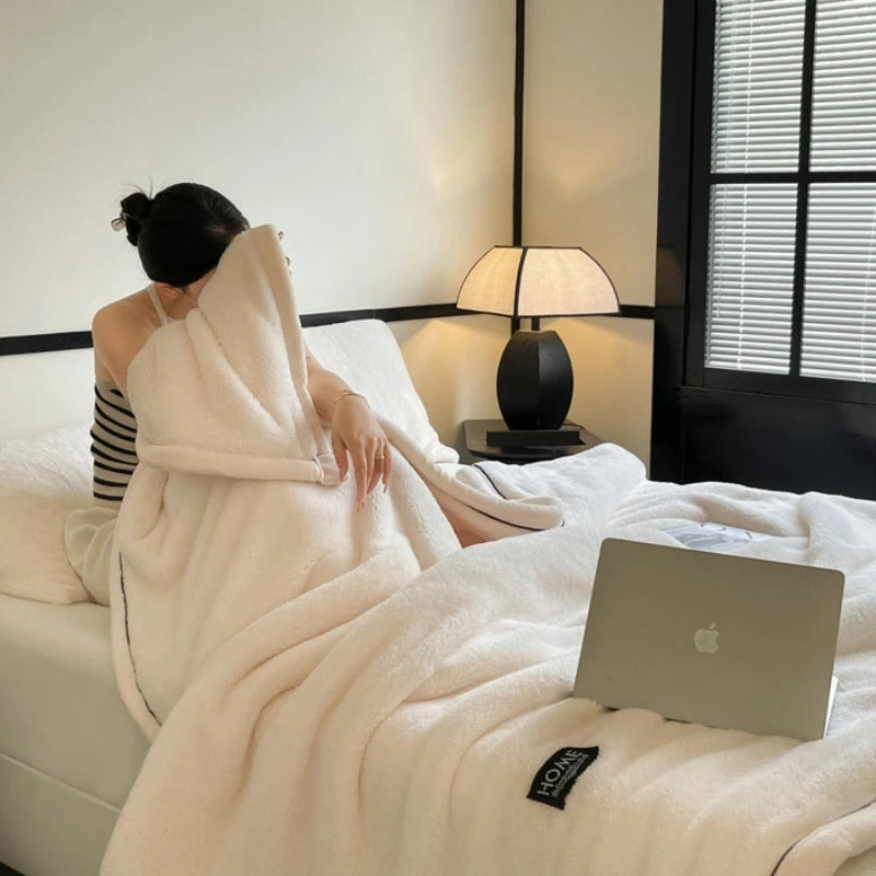 Plush Warm Winter Blanket A Grade Coral Fleece Flannel Soft Thick Bed Blankets for Sofa Single Double Couple Furry Bedspread Julia M LifeStyles