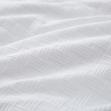 White Duvet Cover King Size - 2/3 Pieces Soft and Breathable Microfiber Knitted Jacquard Waffle Weave Striped Comforter Cover