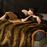 Lumière Gradient Faux Fur Throw Blanket | Plush Luxury Sofa &amp; Bed Accent