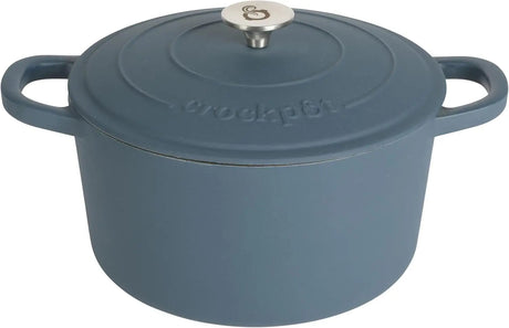 Artisan 7-Quart Round Dutch Oven - Matte Linen White w/Gold Knob Julia M Home & Kitchen