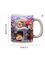 Sewing Machine Design Ceramic Mug - Unique Gift for Sewing Enthusiasts