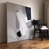 Custom Design White Beige 3D Textured Minimalist Handmade Wabi-Sabi Abstract Oil Painting for Home Hotel Office Wall Art Decor