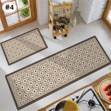 Vintage Printed Crystal Velvet Floor Mat Strip - Kitchen Rug & More