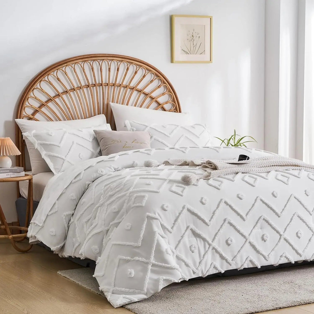 7 Pcs solid color tufted quilt set, microfiber soft and lightweight, durable and easy to wash bedding set , for all seasons Julia M LifeStyles