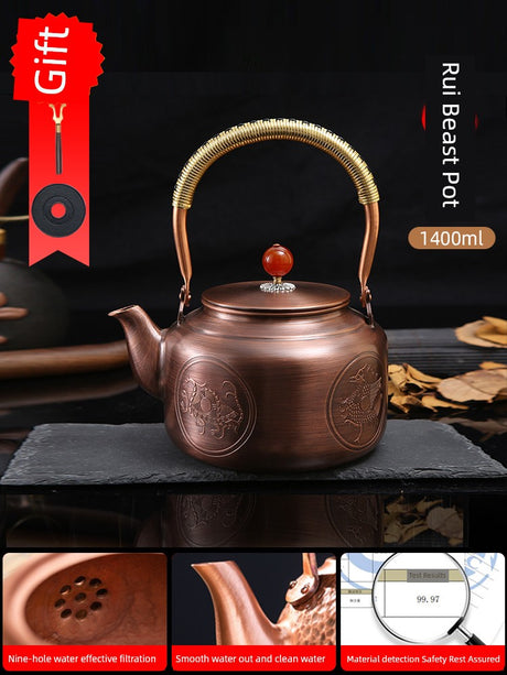 Handmade Outdoor Stove for Making Tea Copper Pot