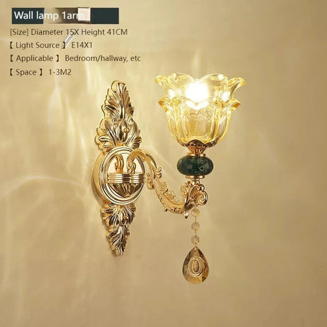 LED Crystal Ceramic Retro Ceiling Chandelier - European Style Luxury Lamp